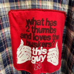Nebraska Cornhusker one of a kind men's quilted flannel